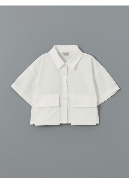 Yeni Sezon Basic Kisa Kollu Kiz Cocuk Crop Gomlek - S55974Z4