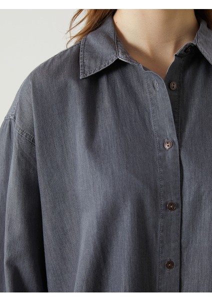 Yeni Sezon Oversize Kadin Jean Gomlek - S5LN69Z8 modelleri