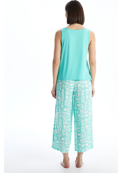 Yeni Sezon U Yaka Cicekli Kadin Kaprili Pijama Takimi - S5CU54Z8 fırsatları