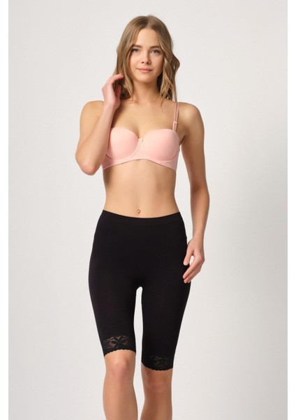 Modlive Siyah Mı Emay 3004 Soft Uzun Paça Dantel Boxer