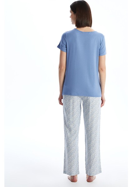 Yeni Sezon U Yaka Baskili Kadin Pijama Takimi - S5EE42Z8 fırsatları