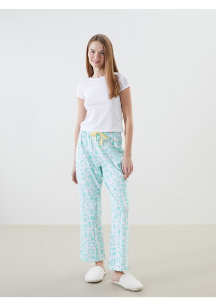 Yeni Sezon Beli Lastikli Desenli Kadin Pijama Alti - S5CU87Z8