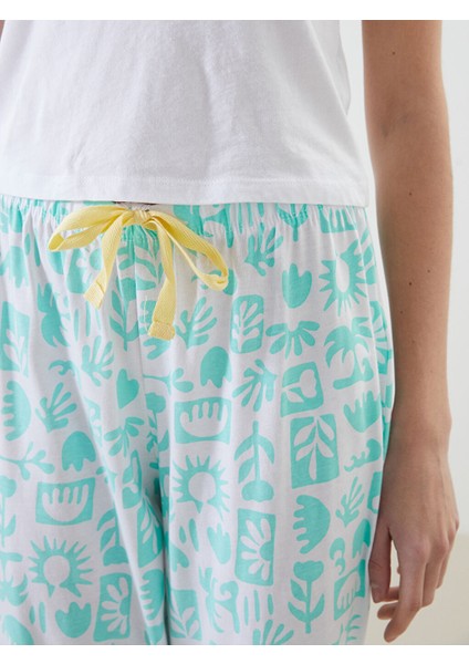Yeni Sezon Beli Lastikli Desenli Kadin Pijama Alti - S5CU87Z8 modelleri