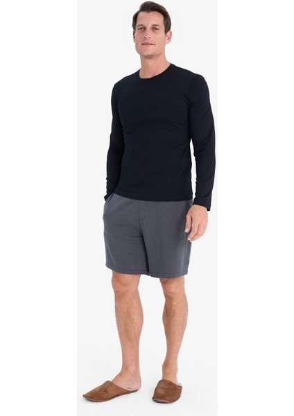 Yeni Sezon Slim Fit Dar Kesim Bisiklet Yaka Uzun Kollu Üst
