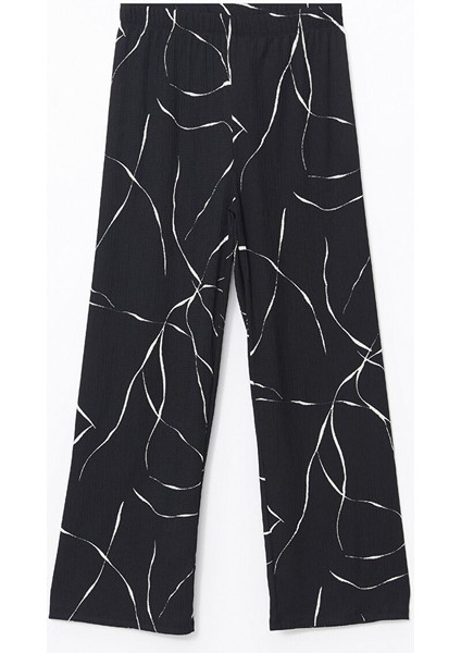 Yeni Sezon Beli Lastikli Desenli Kadin Pantolon - S5AH04Z8