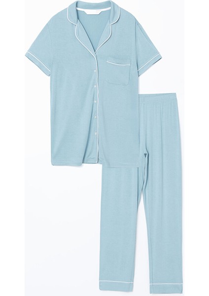 Yeni Sezon Gomlek Yaka Kadin Pijama Takimi - S52990Z8 indirimleri