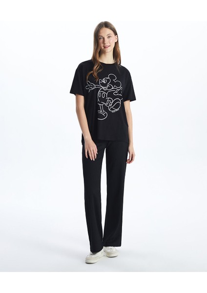 Yeni Sezon Bisiklet Yaka Mickey Mouse Baskili Kadin Tisort - S5GV73Z8 fiyatları