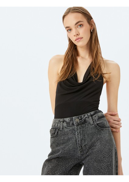 Yeni Sezon Degaje Yaka Kolsuz Slim Fit Bluz fiyatları