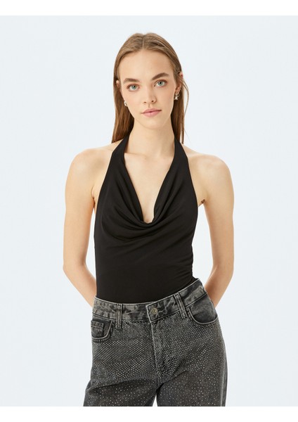 Yeni Sezon Degaje Yaka Kolsuz Slim Fit Bluz modelleri