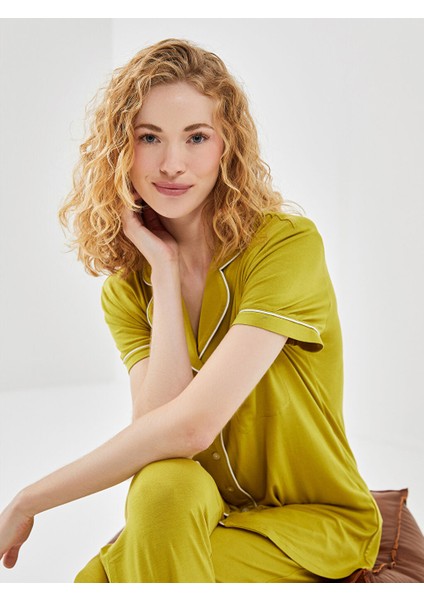 Yeni Sezon Gomlek Yaka Kadin Pijama Takimi - S52990Z8
