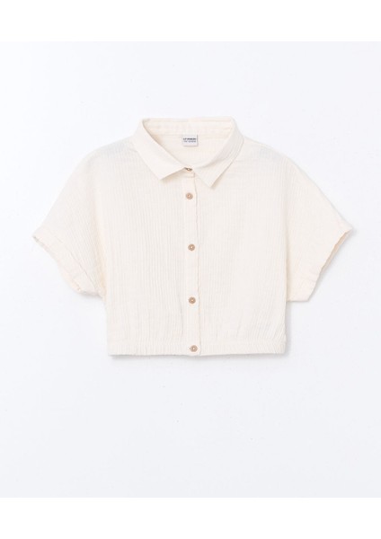Yeni Sezon Dokulu Kiz Cocuk Crop Gomlek - S5BJ88Z4