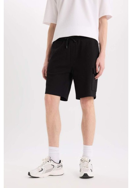 Yeni Sezon Regular Fit Düz Paça Kargo Cepli Basic Düz Şort