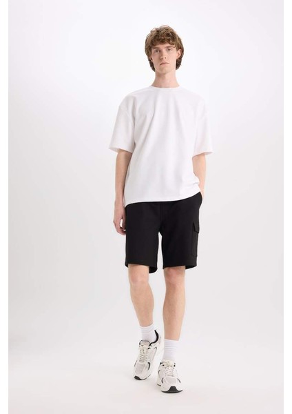 Yeni Sezon Regular Fit Düz Paça Kargo Cepli Basic Düz Şort