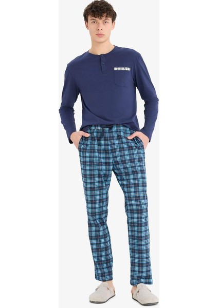 Yeni Sezon Regular Fit Kareli Cepli Pijama Altı