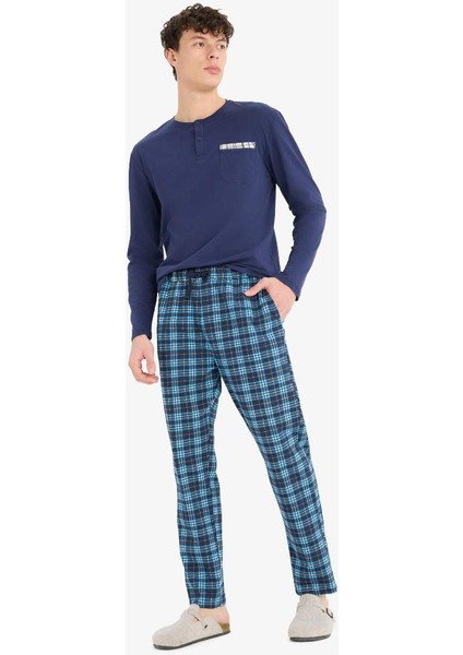 Yeni Sezon Regular Fit Kareli Cepli Pijama Altı