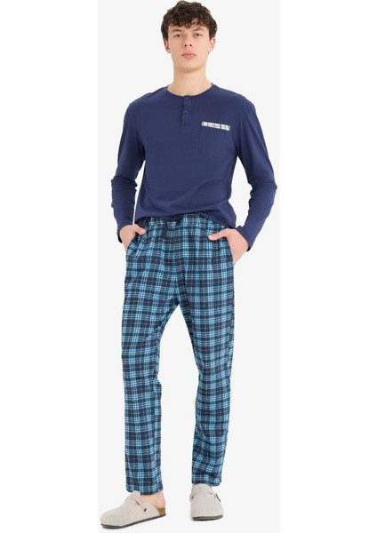 Yeni Sezon Regular Fit Kareli Cepli Pijama Altı