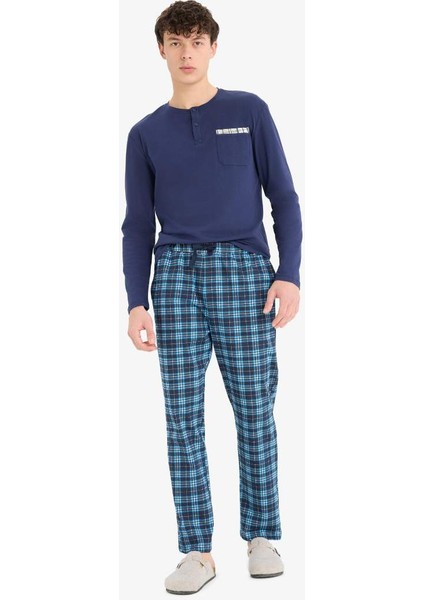 Yeni Sezon Regular Fit Kareli Cepli Pijama Altı