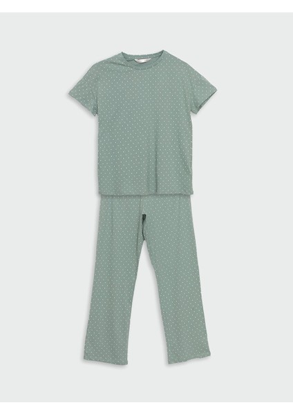 Yeni Sezon Bisiklet Yaka Puantiyeli Kadin Pijama Takimi - S5MY64Z8 indirimleri
