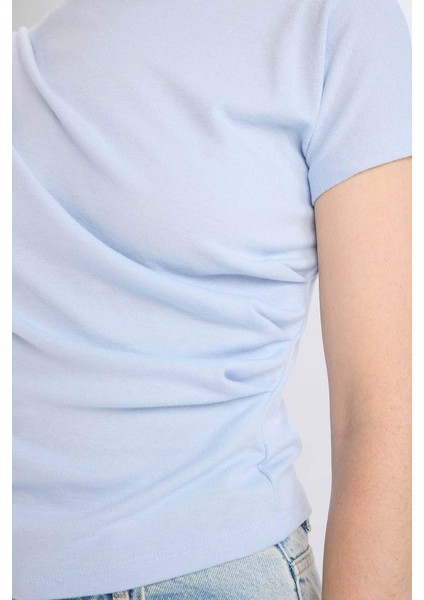 Yeni Sezon Slim Fit Dar Kesim Bisiklet Yaka Basic Düz Ribana Kısa Kollu Tişört indirimleri