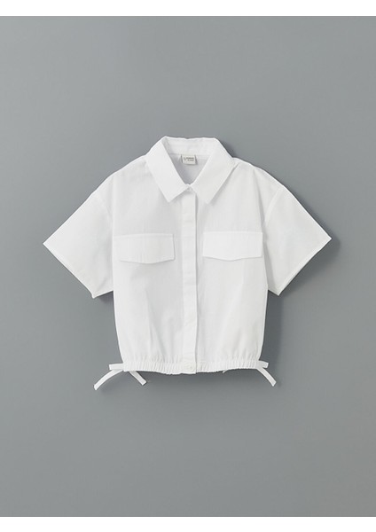 Yeni Sezon Basic Kisa Kollu Kiz Cocuk Crop Gomlek - S5L180Z4