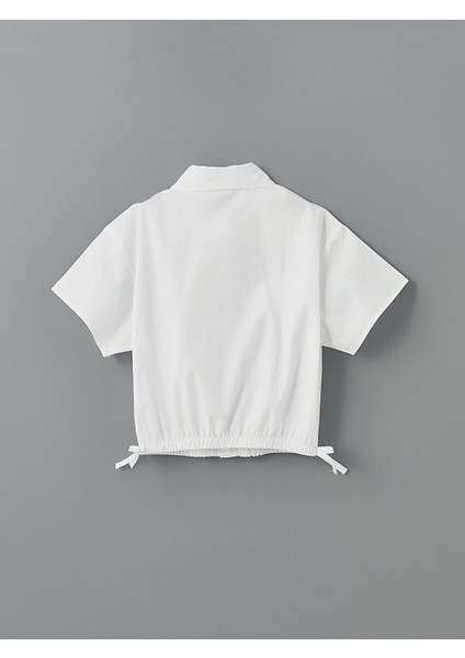 Yeni Sezon Basic Kisa Kollu Kiz Cocuk Crop Gomlek - S5L180Z4