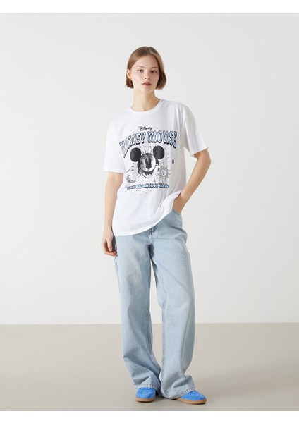 Yeni Sezon Bisiklet Yaka Mickey Mouse Baskili Kadin Tisort - S5GY08Z8 fiyatları