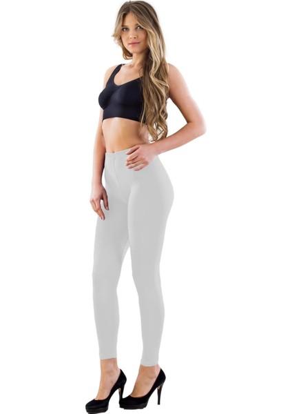 Modlive Beyaz Mı Emay 7700 Likralı Uzun Battal Tayt