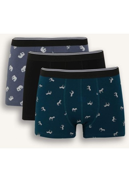 Yeni Sezon Regular Fit Hayvan Baskılı 3'lü Boxer
