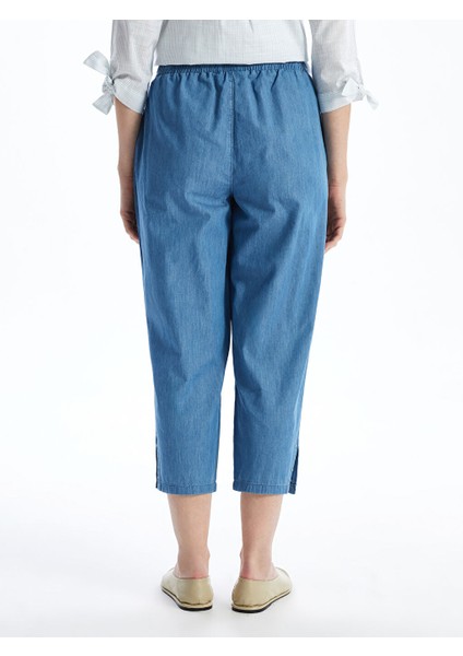 Yeni Sezon Beli Lastikli Kadin Jean Kapri - S5I229Z8 fırsatları
