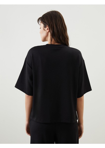 Yeni Sezon Bisiklet Yaka Baskili Oversize Kadin Tisort - S5IY21Z8 fırsatları