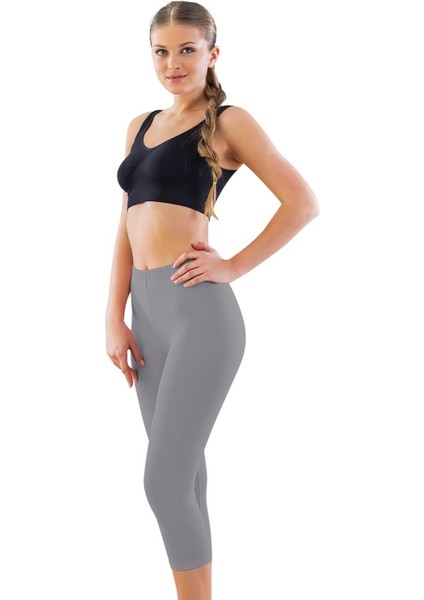 Modlive Gri Mı Emay 7300 Battal Kapri Tayt