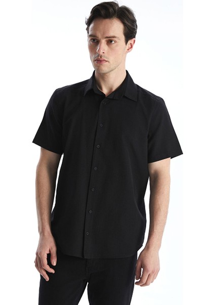Yeni Sezon Regular Fit Kisa Kollu Poplin Erkek Gomlek - S5JQ67Z8