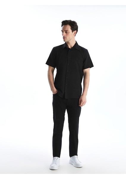 Yeni Sezon Regular Fit Kisa Kollu Poplin Erkek Gomlek - S5JQ67Z8