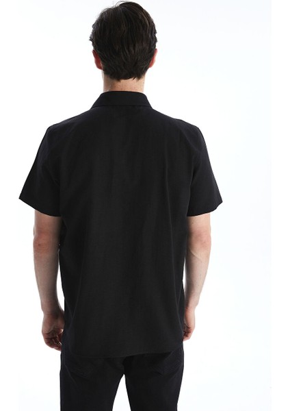 Yeni Sezon Regular Fit Kisa Kollu Poplin Erkek Gomlek - S5JQ67Z8