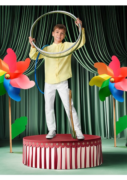 Yeni Sezon Hakim Yaka Dokulu Erkek Cocuk Gomlek - S5CC51Z4