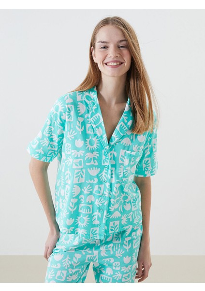 Yeni Sezon Gomlek Yaka Desenli Kadin Pijama Takimi - S5CU69Z8 fiyatları