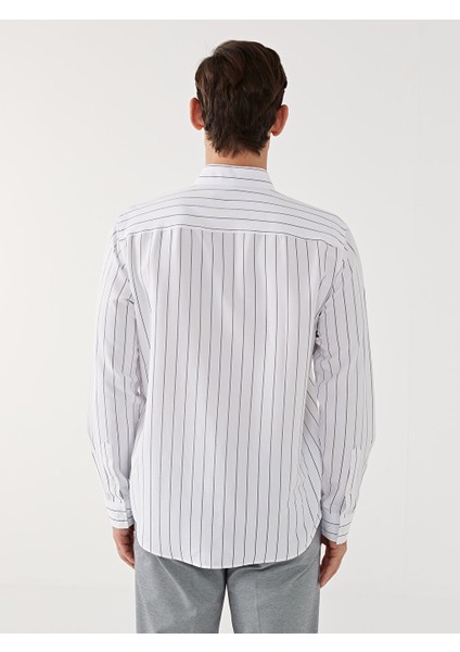 Yeni Sezon Slim Fit Uzun Kollu Cizgili Erkek Gomlek - S55731Z8 fırsatları