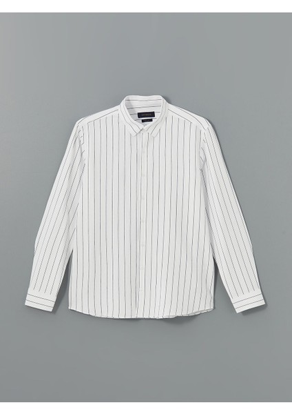 Yeni Sezon Slim Fit Uzun Kollu Cizgili Erkek Gomlek - S55731Z8 indirimleri