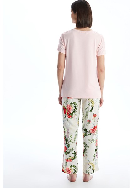 Yeni Sezon Bisiklet Yaka Cicekli Kadin Pijama Takimi - S5AH23Z8 fırsatları