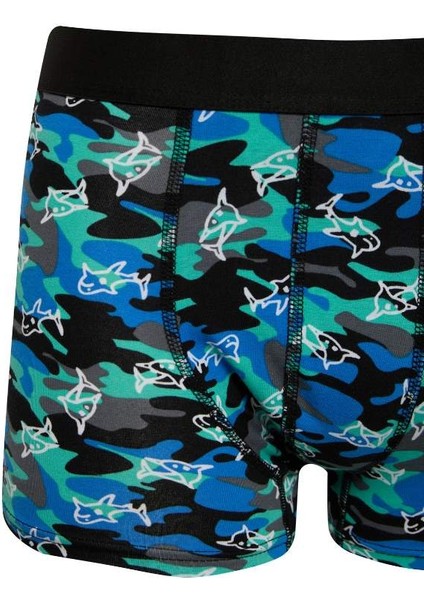 Yeni Sezon Regular Fit Kamuflaj Desenli 3'lü Boxer fırsatları