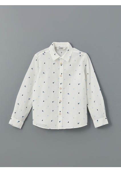 Yeni Sezon Baskili Uzun Kollu Erkek Cocuk Gomlek - S58725Z4