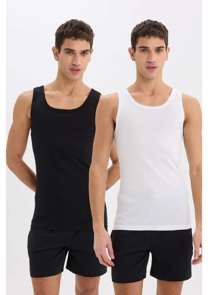 Yeni Sezon Slim Fit Dar Kesim Ribana 2'li Atlet