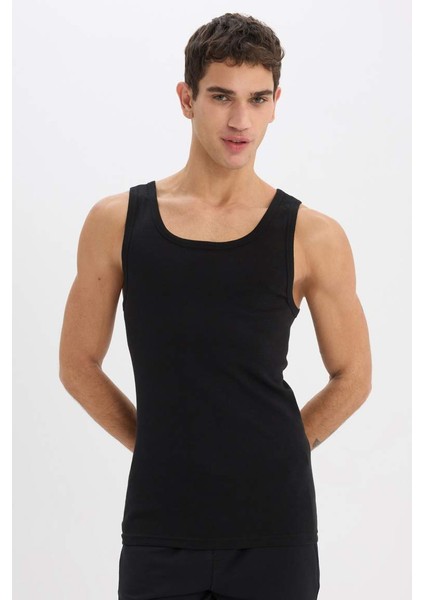 Yeni Sezon Slim Fit Dar Kesim Ribana 2'li Atlet