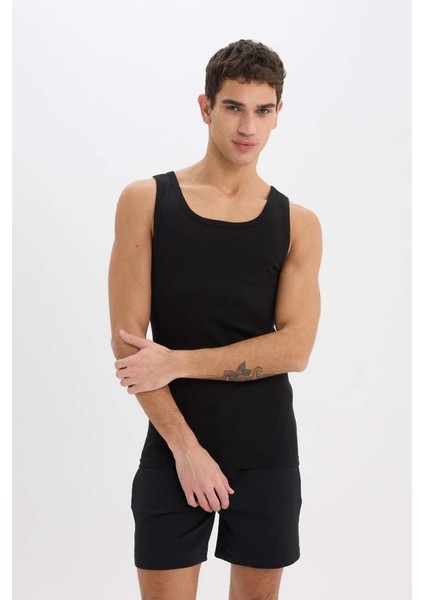Yeni Sezon Slim Fit Dar Kesim Ribana 2'li Atlet