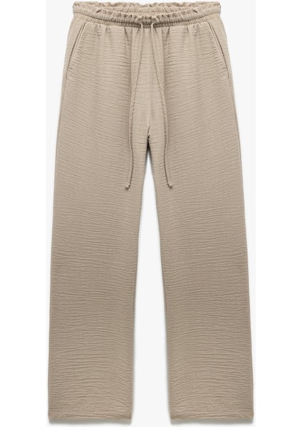 Yeni Sezon Beli Bağlamalı Lastikli Cepli Bol Paça Pantolon modelleri