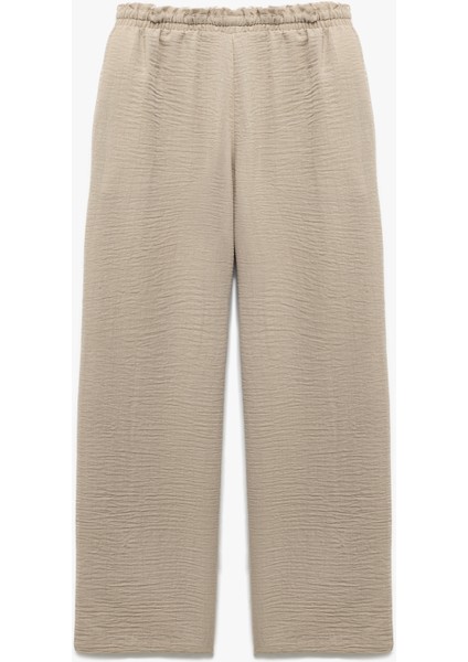 Yeni Sezon Beli Bağlamalı Lastikli Cepli Bol Paça Pantolon fırsatları