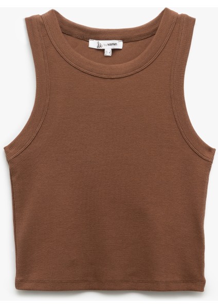 Yeni Sezon Halter Yaka Fitilli Slim Fit Crop Kadın Atlet modelleri