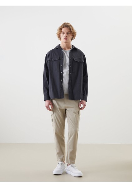 Yeni Sezon Rahat Kalip Uzun Kollu Gabardin Erkek Gomlek Ceket - S51849Z8 fiyatları