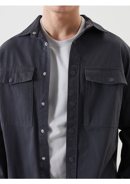 Yeni Sezon Rahat Kalip Uzun Kollu Gabardin Erkek Gomlek Ceket - S51849Z8 modelleri