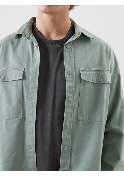 Yeni Sezon Rahat Kalip Uzun Kollu Gabardin Erkek Gomlek Ceket - S51849Z8 modelleri